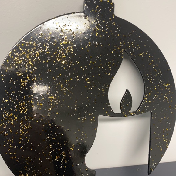 Candle black and gold Christmas holiday decor decorations pour Noël noir et or - Picture 3 of 7